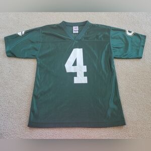 Green Bay Packers NFL Brett Favre #4 green jersey youth large used - peeling